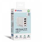 VERBATIM Univerzální adaptér CHR-30EU2, 30W, 1x USB-C, 3x USB bílá 49701