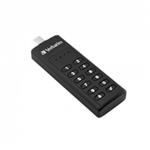 VERBATIM USB C 3.1 Drive 64 GB - Keypad Secure (R:160/W:140 MB/s) GDPR 49431