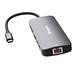 Verbatim USB-C Pro Multiport Hub CMH-09, 9 portů /HDMI, USB-A, USB-C, SD, microSD, RJ45/,stříbrná 0023942321521