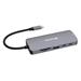 Verbatim USB-C Pro Multiport Hub CMH-09, 9 portů /HDMI, USB-A, USB-C, SD, microSD, RJ45/,stříbrná 0023942321521