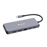 Verbatim USB-C Pro Multiport Hub CMH-14, 14 portů /HDMI, USB-A, USB-C, SD,microSD, RJ45, VGA, Audio 0023942321545