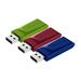 Verbatim USB flash disk, 2.0, 16GB, Slider, zelený, modrý, červený, 49326, 3 ks