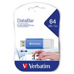 Verbatim USB flash disk, 2.0, 64GB, DataBar, modrý, 49455, pre archiváciu dát