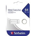 Verbatim USB flash disk, 2.0, 64GB, Store,N,Go Metal Executive, strieborný, 98750