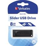 Verbatim USB flash disk, 2.0, 8GB, Slider, čierny, 98695, pre archiváciu dát