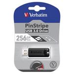 Verbatim USB flash disk, 3.0, 256GB, Store,N,Go PinStripe, čierny, 49320