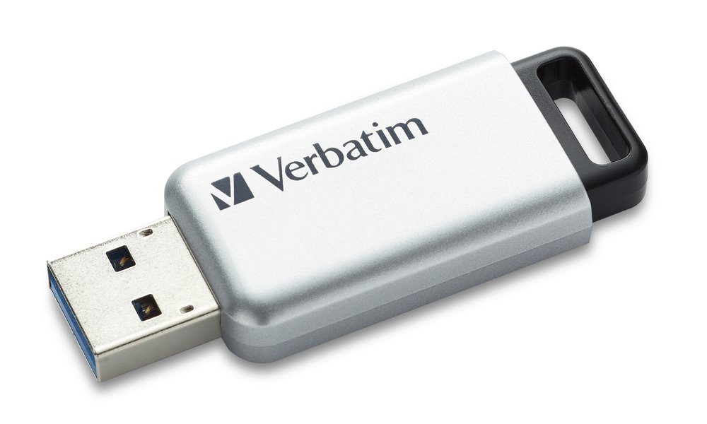 Verbatim USB flash disk, 3.0, 32GB, Secure Pro, strieborný, 98665, šifrovaný, GDPR