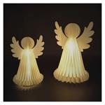 Vianočné papierové anjeli so stojanom, 2 ks, 28/38 cm, vnútorné 8592920148822