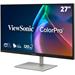 ViewSonic VP2766-2K 27" QHD 3 sides Frameless SuperClear IPS Monitor s 100% sRGB, 90W USB-C, ergonomický stojan, černý