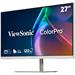 ViewSonic VP2766-2K-W 27" QHD 3 sides Frameless SuperClear IPS Monitor s 100% sRGB, 90W USB-C,ergonomický stojan,bílý