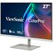 ViewSonic VP2766-2K-W 27" QHD 3 sides Frameless SuperClear IPS Monitor s 100% sRGB, 90W USB-C,ergonomický stojan,bílý