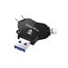 Viking USB Flash disk 3.0 4v1 s koncovkou Lightning/Micro USB/USB/USB-C, 64 GB, černá VUFII64B