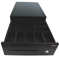 Virtuos pokladní zásuvka SK-325C - s kabelem, pořadač 6/8, 9-24V, černá EKN0109