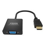 VISION Professional - Konvertor rozhraní videa - HDMI / VGA - HDMI (M) do HD-15 (VGA) (F) - 23 cm - TC-HDMIVGA/BL