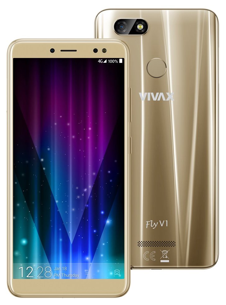 VIVAX Fly V1 - gold 5,47" HD IPS/ 32GB/ 3GB RAM/ LTE/ 13Mpx + 8Mpx/ Android 8 MOBVIV1006