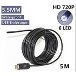 Voděodolná USB ENDOSKOPICKÁ kamera 1280x720 s kabelem 5m USB-kamera-5,5x5m
