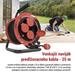 Vonkajší predlžovací kábel na bubne 25 m / 4 zásuvky / guma / 230 V / 1,0 mm2 / IP44 8592920136355