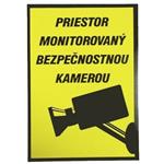 Výstražná samolepka SK - Priestor monitorovany kamerovym systemom - INVERZNA
