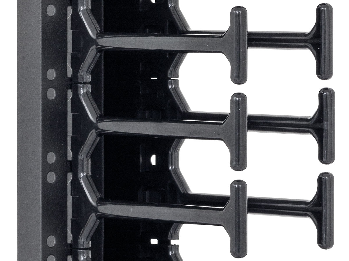 Vyväzovací panel Triton 42U, hřeben, dvouřadý, vertikální RAB-VP-H42-X1