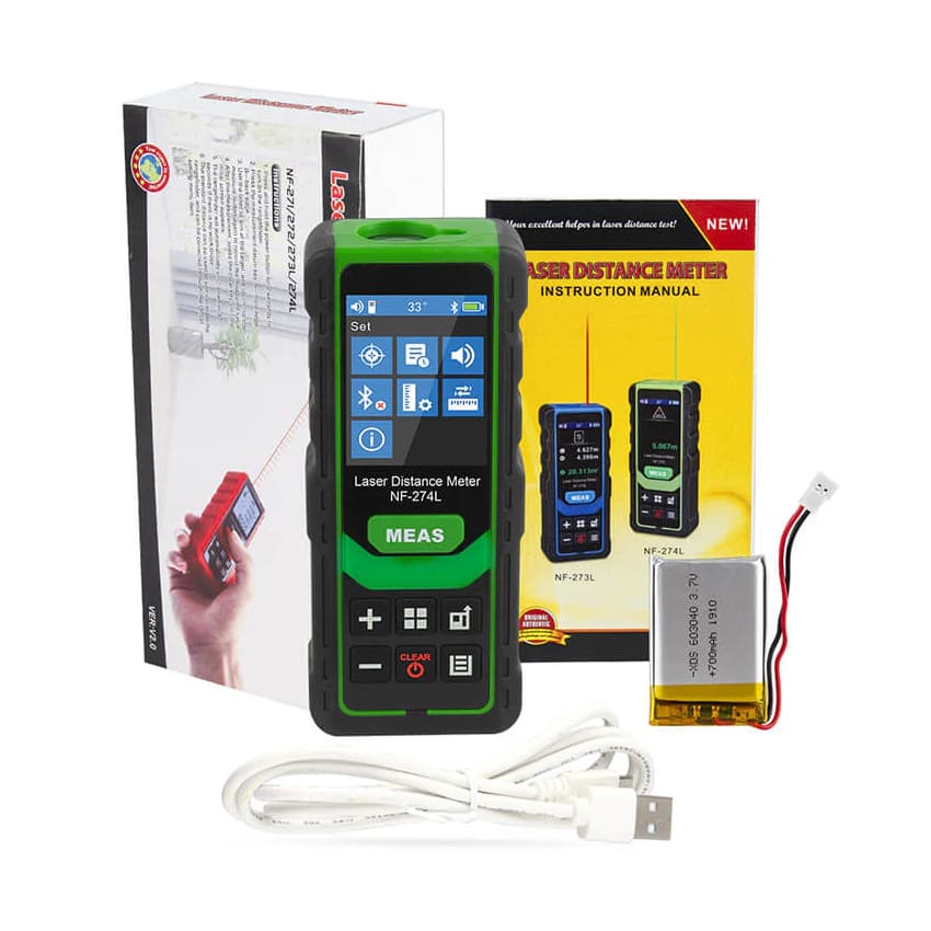 W-Star Laserový metr vzdálenosti WSNF274L, 80m,hlas, BT, zelený paprsek, sčítání, odčítání WSNF274L-80