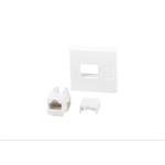 WALL SOCKET RJ45 45X45 + KEYSTONE CAT.6 UTP WHITE LANBERG