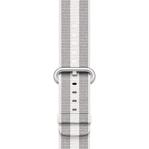 Watch Acc/42/White Stripe Woven Nylon MQVT2ZM/A