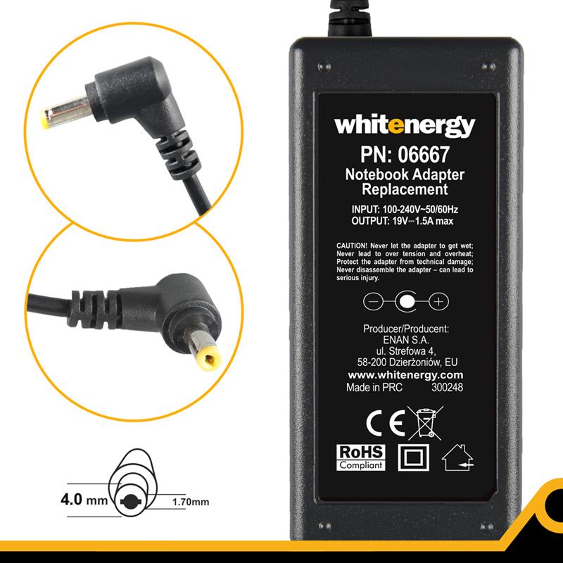 WE AC adaptér 19V/1.58A 30W konektor 4.0x1.7mm 06667