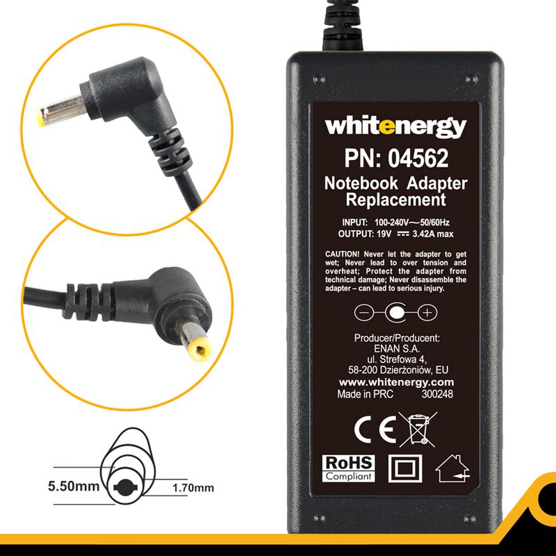 WE AC adaptér 19V/3.42A 65W konektor 5.5x1.7mm 04562