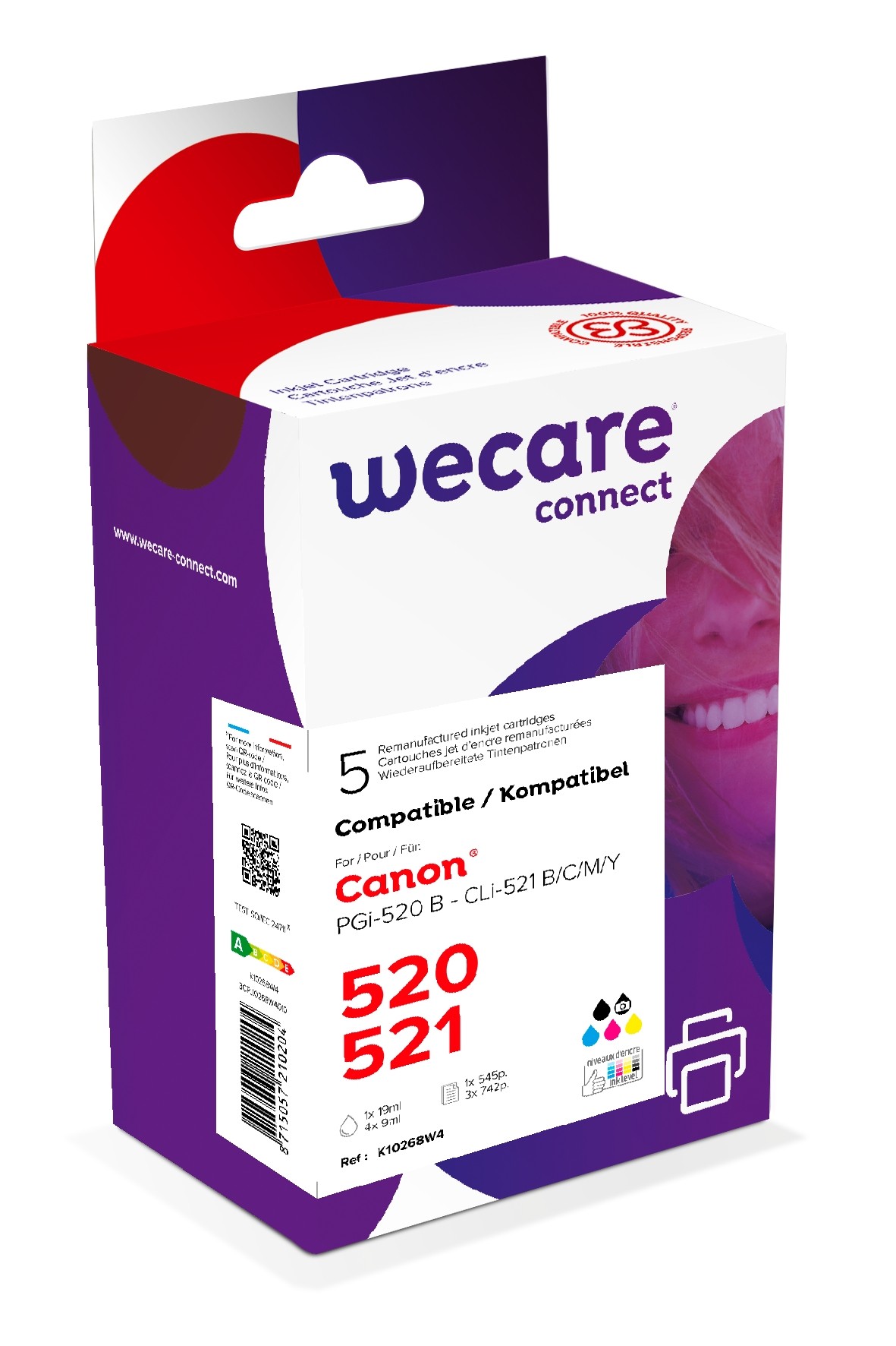 WECARE ARMOR ink sada pro Canon PGI-520,CLI-521 PBCMY K10268W4