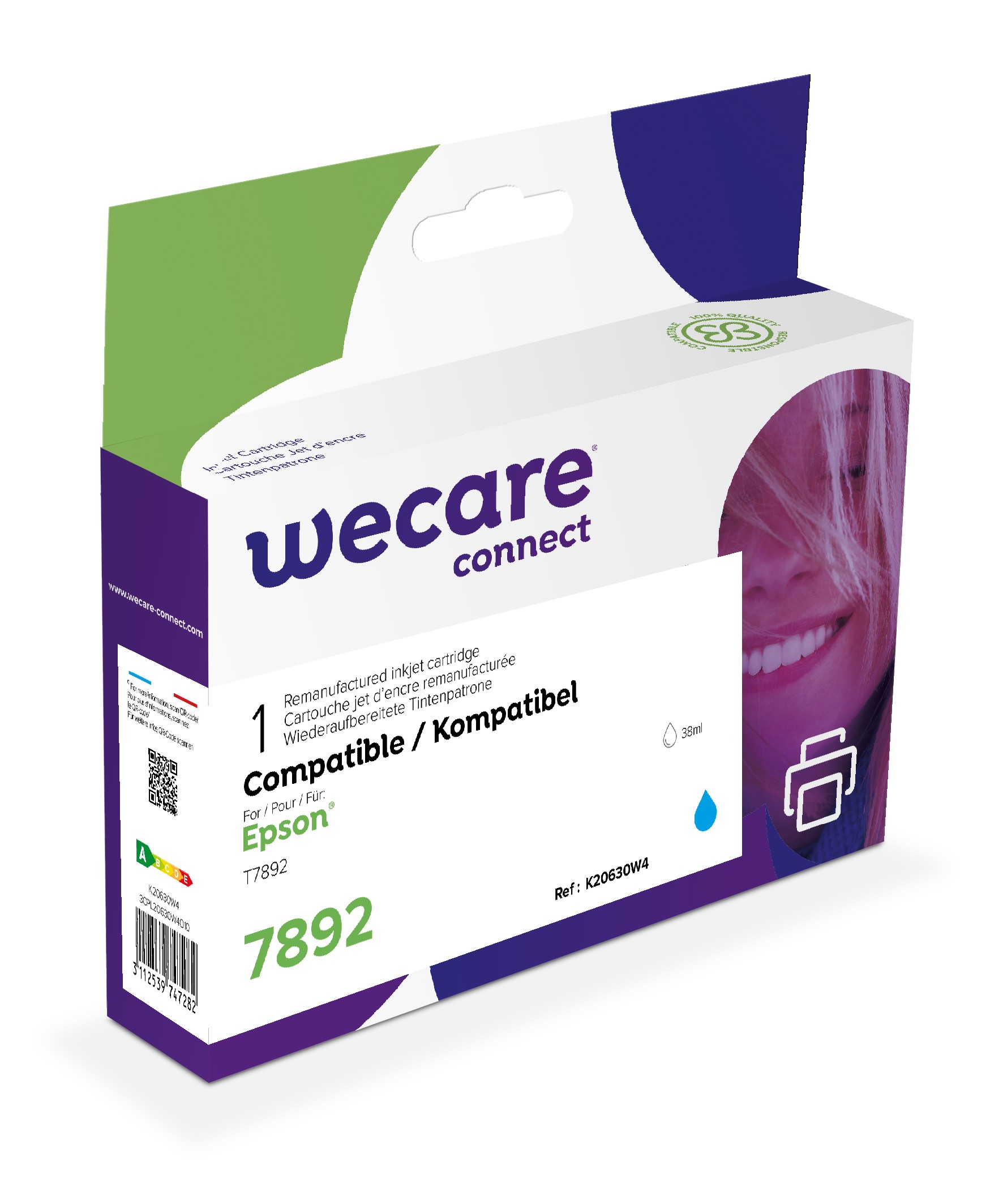WECARE ink pro EPSON C13T789240,modrá/cyan K20630W4