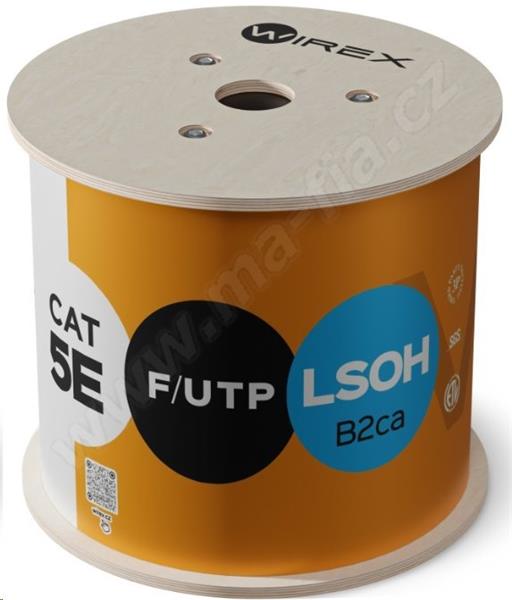 WIREX Instalační kabel CAT5E F/UTPLSOH / B2CA 500m cívka oranžový WIC-5-FU-LB-50-OR
