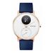 Withings Steel HR (36mm) Rose Gold w/ Blue Leather + Grey Silicone wristband 36white-RG-L-Blue