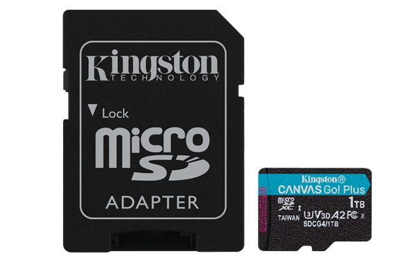 1 TB . microSDXC karta Kingston Canvas Go Plus Gen4 + adaptér SDCG4/1TB