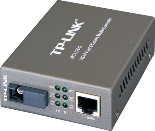 10/100 Mbps RJ45 to 100 Mbps Single-mode SC WDM Bi-Directional Fiber Converter PORT: 1× 100Mbps SC Port, 1× 10/1 MC112CS