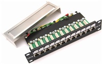 10" Patch panel EXCLUSIVE osazený 12port, FTP (SFTP, STP), Cat 5e, s hřebínkem PATCHP1U12PHZF-EX