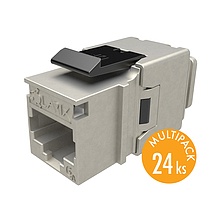 10G keystone Solarix CAT6A STP RJ45 pro kleště 24ks SXKJ-10G-STP-BK-NA