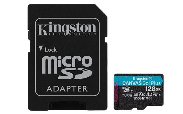 128 GB . microSDXC karta Kingston Canvas Go Plus Gen4 + adaptér SDCG4/128GB
