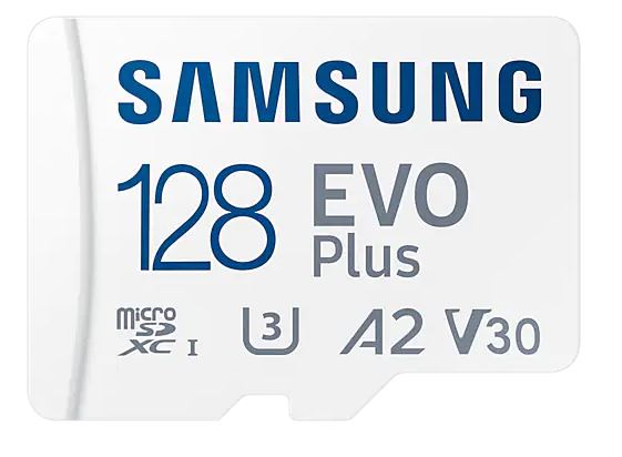 128 GB . microSDXC karta Samsung EVO Plus + adapter ( trieda U3, V30, A2 ) MB-MC128SA/EUx