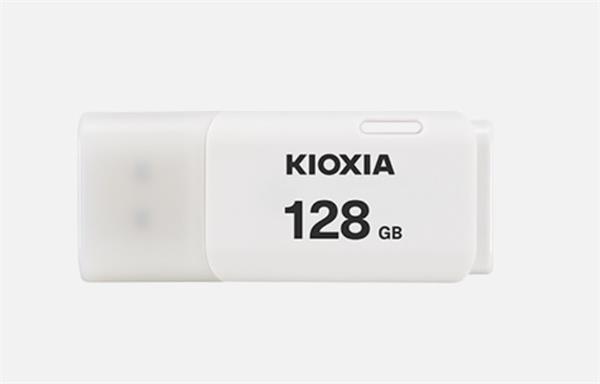 128 GB. USB 2.0 kľúč . KIOXIA Hayabusa U202, biely LU202W128GG4