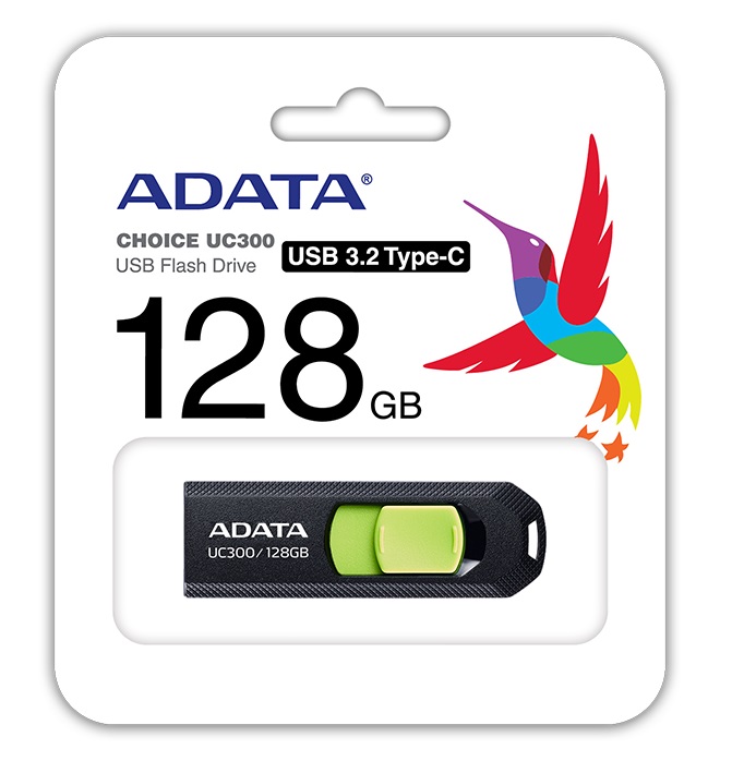 128GB ADATA UC300 USB 3.2 černá/zelená ACHO-UC300-128G-RBK/GN