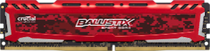 16GB DDR4-2400MHz Crucial Ballistix Sport LT Red CL16 SRx8 uDIMM BLS16G4D240FSE