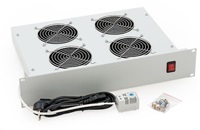 19" horiz.vent.j.4xVent.-220V/60W termost.2U šedá RAC-CH-X02-A1