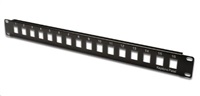 19" modulární patch panel XtendLan 16port, černý XL-PP19-16N-BK