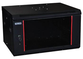 19" nástěnný rozvaděč 9U/600mm celoskleněné dveře rozebíratelný - černý 9382BK