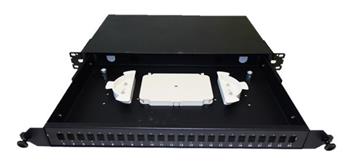 19"Optická vana 24xSC černá, výsuvná na ložiskovém pojezdu 3391