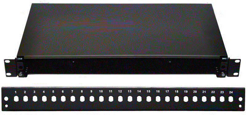 19" Optická vana 24xST černá, aret. plast. klipem 5027157302809