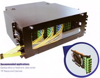 19" Optická vysokohustotní vana 4UHD144 (SC)-288(LC) vláken,černá 3485