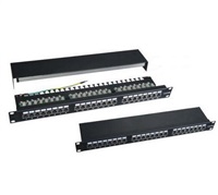 19" Patch panel XtendLan 24port, STP, Cat5E, duální svorkovnice, černý LX24S-C5E-BK