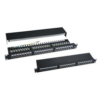 19" Patch panel XtendLan 24port, STP, Cat6, 30µm, duální svorkovnice, černý XL-PP19-24C6S-A
