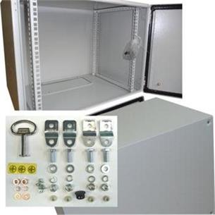 19" venkovní rozvaděč 6U/400mm plechové dveře 9051